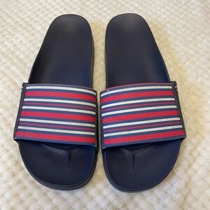 Olukai Kipuni Stripe Slide Sandals Size 9 Red white Blue Slip On Water Shoes